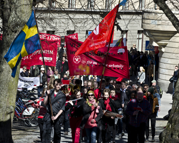 Tåget anländer till Slottsbacken / foto Nils Granath