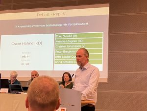 Oscar Hahne (KD) var flitig besökare i talarstolen